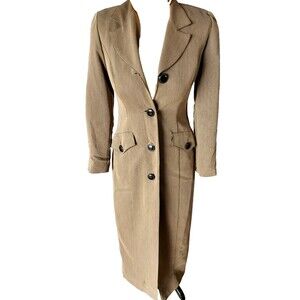 The Silver Connection by Dorothy Schoelen Long Maxi Coat Double Breasted Vtg USA